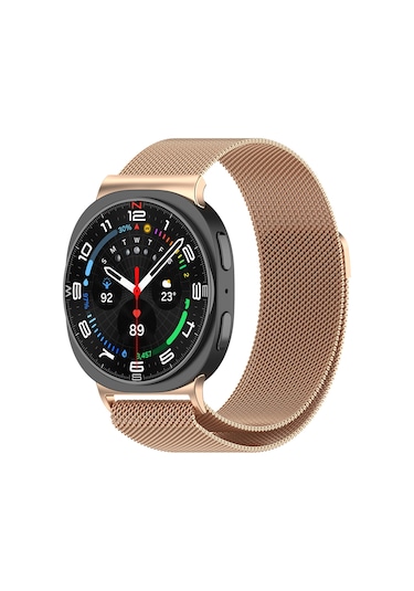 Samsung Uyumlu Galaxy Watch 8 Zore Krd-01 Metal Kordon - Pembe