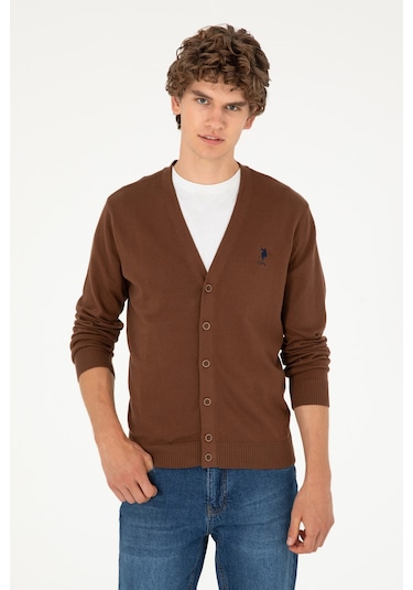 U.s. Polo Assn. Erkek Kahverengi Hırka Triko 50293531-vr029 Kahverengi