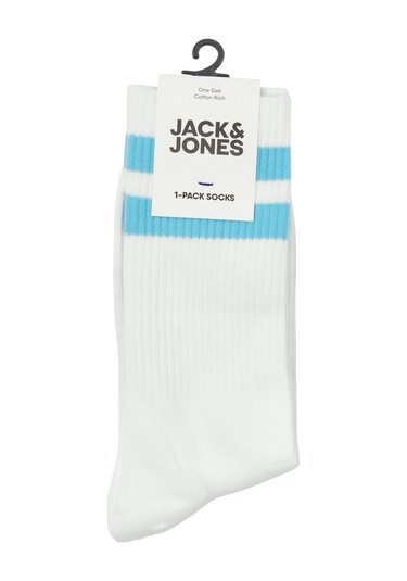 Jack & Jones Erkek Çorap 12250739 Beyaz-turkuaz Beyaz - Turkuaz