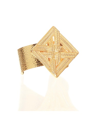 Kadın Lak Altın Renk Kaplama Ayarlanabilir Açık Bant Örgü Dokulu Geometrik Figürlü Bileklik Altın