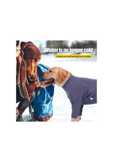 Vkemall Kış İçin Köpek Isı Sağlama Fleece Mont, Yüksek Yaka Dört Ayaklı, Gri Mavi, Xs Ya002v031