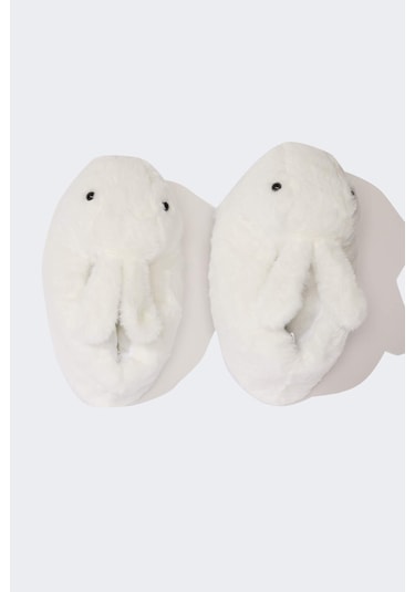 DeFacto Kız Çocuk Düz Taban Panduf A9709A824WNWT1 Beyaz