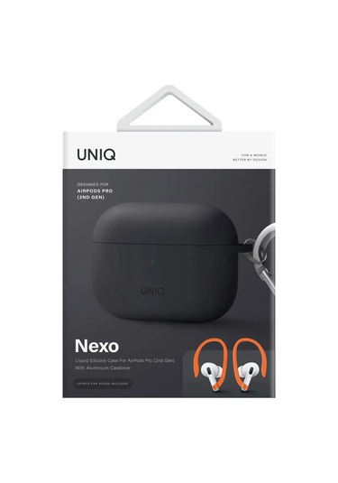 Unıq Airpods Uyumlu Pro 2 İçin Nexo Kılıfı, Kulaklık Tutuculu 147855446 Gri