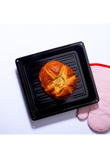 Kosova Fırın Tepsisi Kare Emaye 26 Cm Arc-0009 Siyah