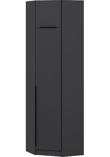 Kale 1 Kapaklı Köşe Dolap + Yüklük Antrasit Antrasit 235cm Antrasit