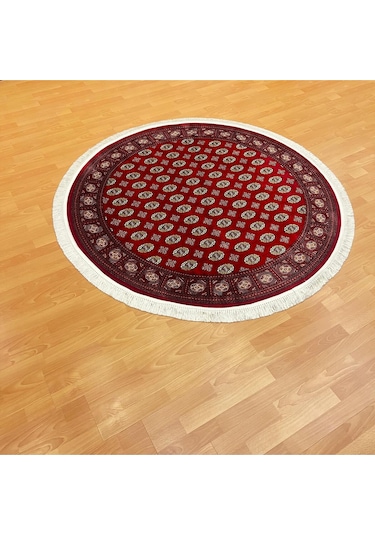 Buhara 160 X 160 Yuvarlak İpek Halı Kırmızı