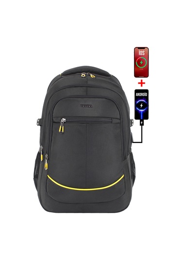 Dada 09 17,3 inç Siyah Laptop Sırt Çantası 60 Litre Usb Typc-E Aparat Darbe Emici Koruma