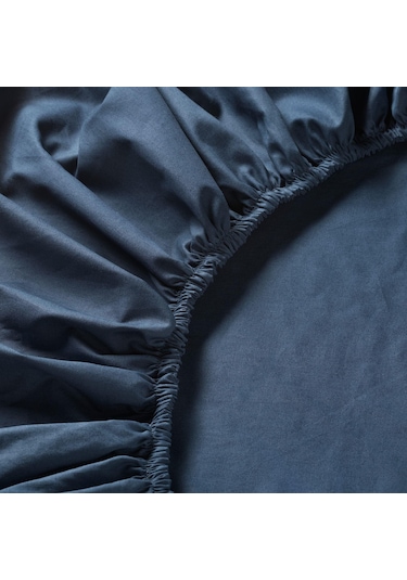 Çift Kişilik Lastikli Çarşaf Koyu Mavi Renk Meridyendukkan 160x200 Cm Pamuk-liyosel