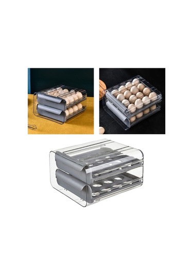 Pazly Yumurta Tutucu Suntek Magideal Kiler Için Gri Çekmecesi Buzdolabı Yi Gri