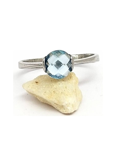 Topaz Taşlı Gümüş Tek Taş Yüzük