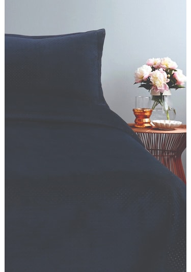 Zebra Casa Scala Lacivert Çift Kişilik Yatak Örtüsü Seti Lacivert