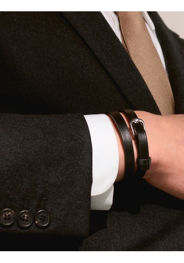 Montblanc Bileklik At Nalı Tokalı Siyah, Ayarlanabilir Boyut 1340 Siyah