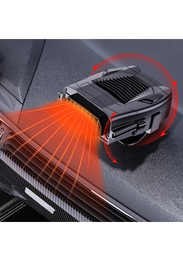 Araba 12v Isıtıcı Buz Çözme Kar Buğu Çözücü, Renk: Siyah Isıtıcı