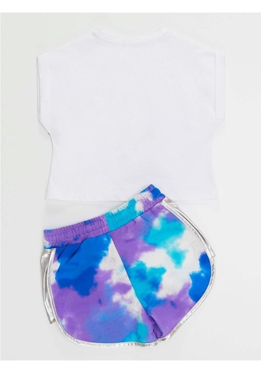 Denokids Mushi Mavi Yıldız Kız T-Shirt Şort Takım Mavi