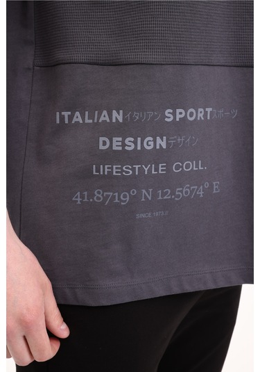 Lotto M-perla Tee 5fx Antrasit Erkek Kısa Kol T-shirt Gri