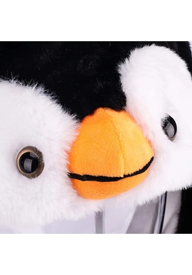 Mj Toys Kulakları Hareket Eden Beyaz Penguen Peluş Şapka