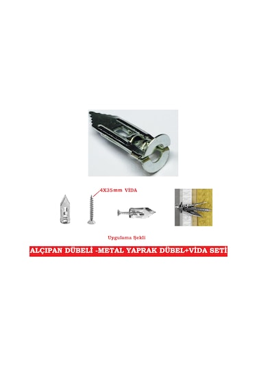 METAL ALÇIPAN DÜBELİ+VİDA  12 SET