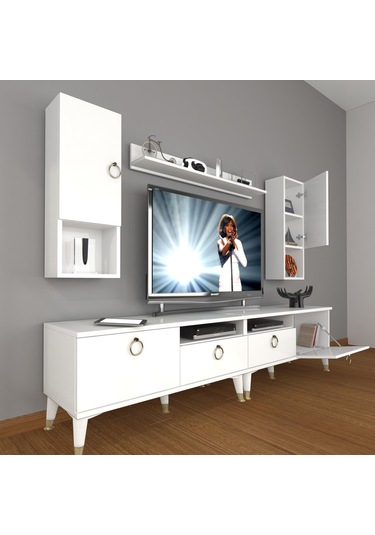 Decoraktiv Eko 5200da Mdf Gold Tv Ünitesi Tv Sehpası Beyaz