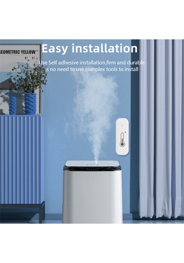 Folinda Tuya Wifi Akıllı Sıcaklık Nem Sensörü - Cihaz Senkronizasyonu, Mobil Uyarılar Ve Gerçek Zamanlı İzleme, 1 Adet Pil Dahil Değil