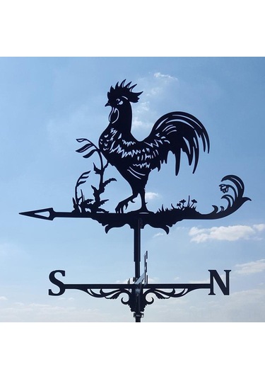 Yaozixa Demir Horoz Rüzgar Yönü Göstergesi, Dış Mekan Çatı Bahçe Pimi, Dayanıklı Dekoratif Rüzgar Hız Ölçer