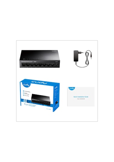 Cudy GS108 10/100/1000 Mbps 16K Mac 8 Port Gigabit Switch