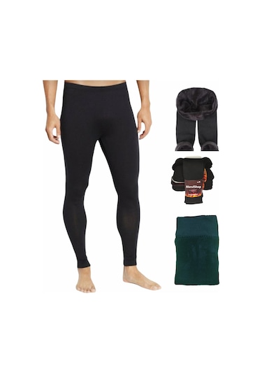 ERKEK HAVLU  İÇ YÜZEYLİ KALIN PAMUK TERMAL İÇLİK Siyah