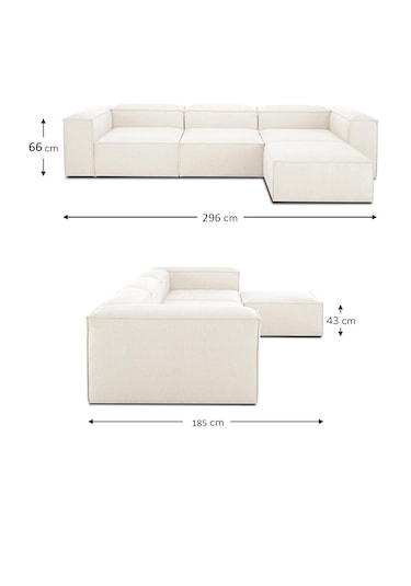 Most Mollis 4 Modül Köşe Koltuk Anka 01 Kırık Beyaz Kadife Kumaş