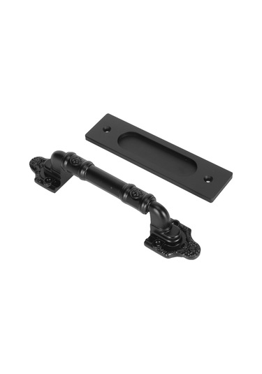 Sürgülü Ahır Kapısı Kolu Çift Taraflı Siyah Ahır Kapısı Çekme Kolu Garaj Kapısı İçin