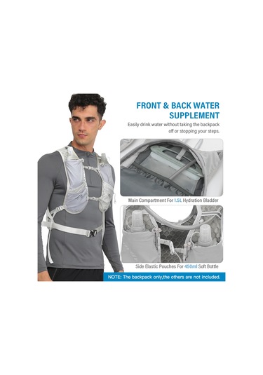 Jeehugo Spor Sırt Çantası: Dağcılık, Koşu, Bisiklet - 12l, 76-150cm Göğüs Ölçüsü, Siyah - 300g Çok Renkli