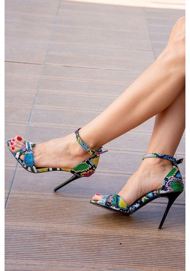 Fox Shoes Renkli Kadın Topuklu Ayakkabı B922113707