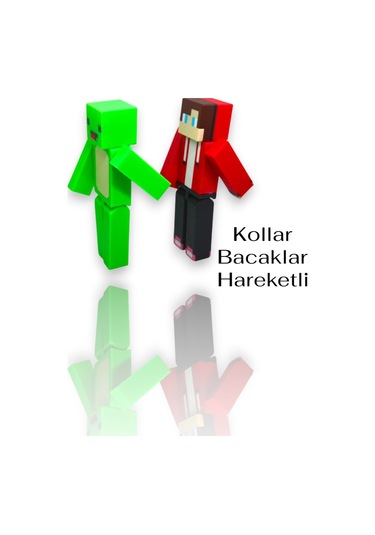 Loy3d Minecraft - Mikey Ve Jj 12 Cm Oynar Kol Ve Bacak, Boya Yok 2