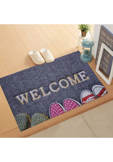 Welcome Yazılı Kauçuk İç Ve Dış Kapı Önü Paspası 45x70