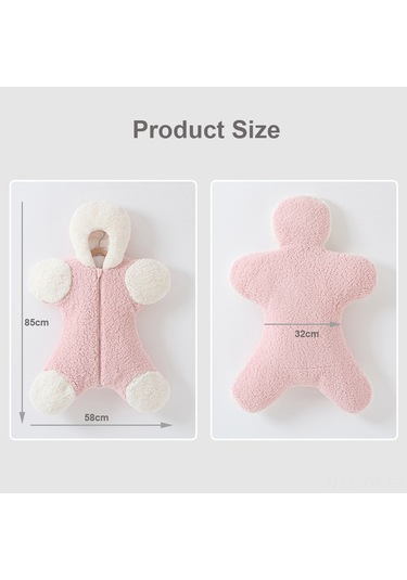 Xiyyadms Yumuşak Tüylü Bebek Uyku Tulumu - Kapüşonlu Ve Çift Fermuarlı Kışlık Bebek Kundağı Pembe