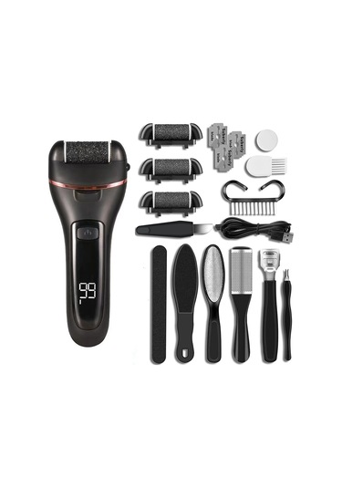 La-m269 Elektrikli Ayak Öğütücü Ayak Nasır Sökücü Pedikür Aletleri Ayak Bakım Seti Siyah