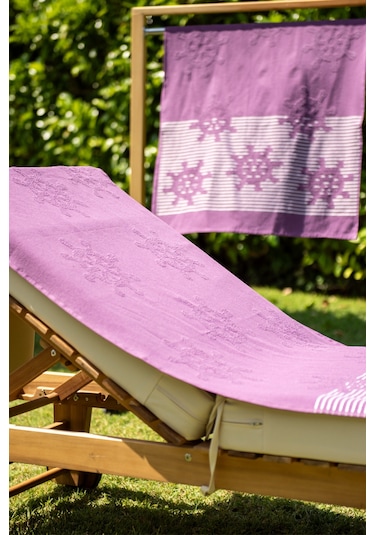 Menderes Home Cotton Collection Bukle Plaj Havlusu Çark Mor