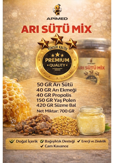 Arısütü Mix 2'li Set 2 700 Gr - Arı Sütü, Yaş Polen, Propolis, Perga Ve Bal Karışımı -