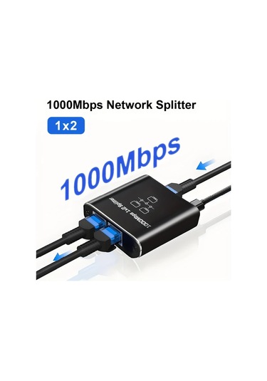 Elmpaly 1'e 2 Gigabit Ethernet Switch Usb-c Güç 1000mbps Rj45 İki Cihaz Bağlantı