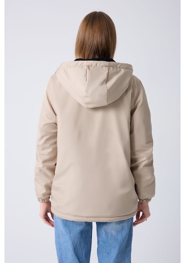 Montland Kadın Taş İçi Kürklü Su Ve Rüzgar Geçirmez Kapüşonlu Kışlık Mont Taş