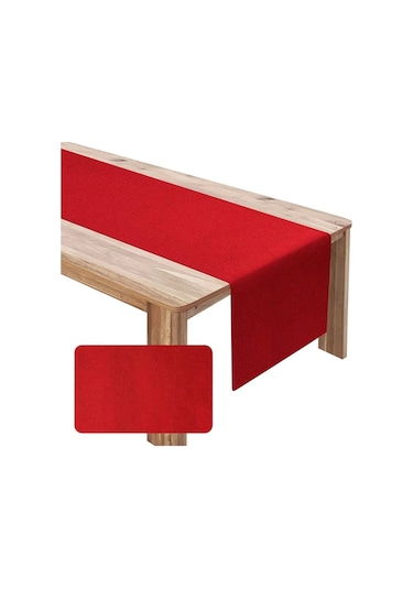 40x150 Kırmızı Runner Yılbaşı Masa Runner Pamuk İnce Kumaş