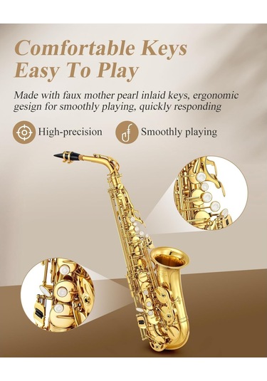 Eastar As-ıı Student Mi Bemol Alto Saksafon Gold Lacquer