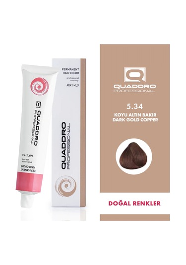 Quaddro Professional Saç Boyası 5.34 Koyu Altın Bakır