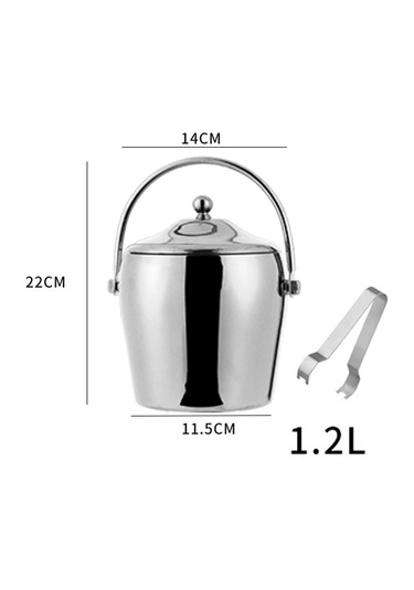 Homyl Barbekü Bar Partisi Için Çift Duvar Buz Kovası İçecek 1.2l Gümüş Çok Renkli