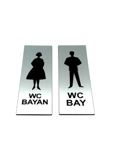 Wc Tuvalet Tabelası Bayan Bay Takım 2 Adet 5 Cm X 15 Cm (416946707)