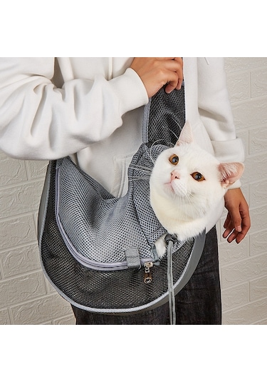 Cbtx Evcil Hayvan Çantası Genişletilmiş Omuz Askısı Nefes Alabilen Messenger Kedi Çantası, Boyut: Büyük Siyah