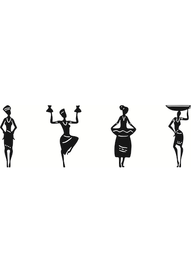 Afrikalı Kadınlar Ahşap Duvar Dekor-Duvar Süsü