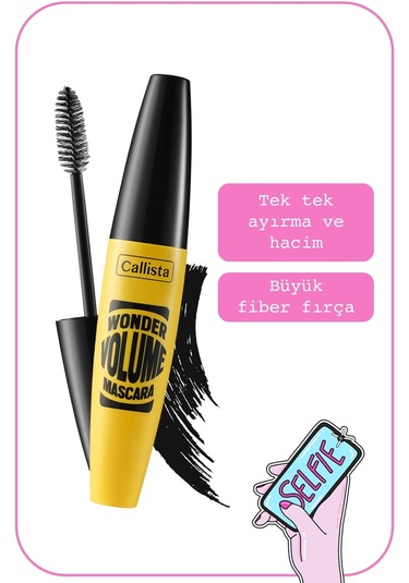 Callista Wonder Volume Hacim ve Kıvırma Etkili Maskara Siyah