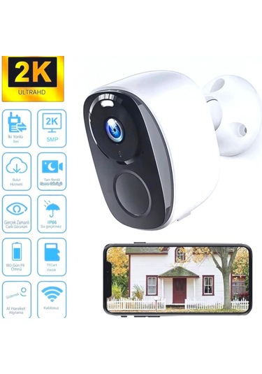 Kablosuz Wi-fi Güvenlik Kamerası Fhd 1080p, Bataryalı, Pır Hareket Algılama, İki Yönlü Ses