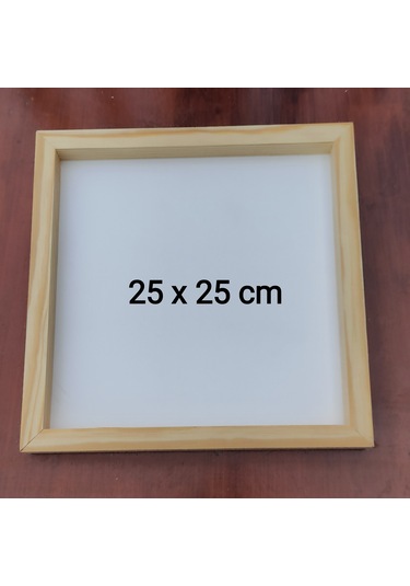 25x25cm Beyaz Ahşap Çerçeveli Pano Camsız - Arkalık Sabit