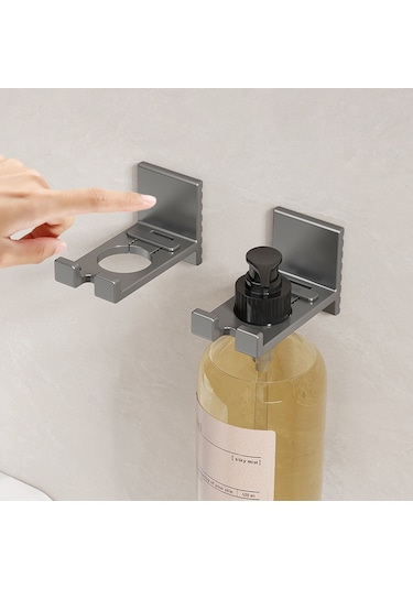 Yunboo Duş Jeli, Şampuan Ve Sabun İçin Duvar Tipi Ahşaplı Rak, Delme Yok Kurulum, Dayanıklı Materyal, Banyo Ve Mutfak Kullanıma Uygun Gri 6 Adet Diğer