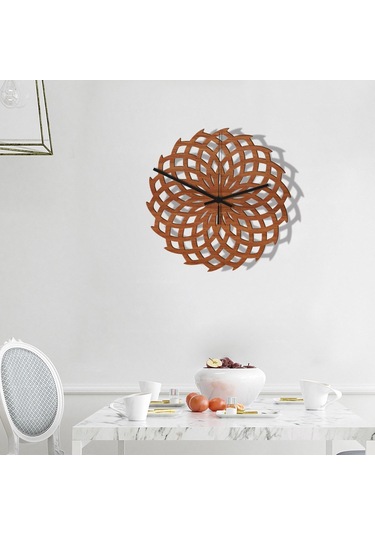 Homyl Duvar Asılı İzle Ahşap 3d Saati Oturma Odası Okul Otel Çiçek